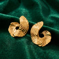 Vintage French Sculptural Spiral Stud Earrings