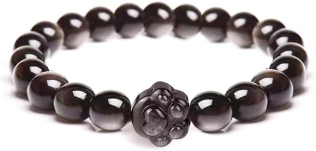 Black Obsidian Women Bracelets -Wealth Prosperity Abundance Stone Bead Bracelet, Entrepreneur Business Luck Beaded Bracelets,Spiritual Mood Energy Cute Protection Stretch Bracelet,Health Good Luck Feng Shui Bracelets For Women Gifts For Women